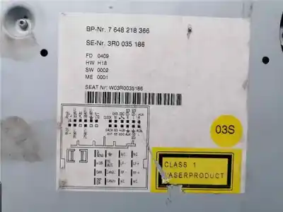 Second-hand car spare part audio system / radio cd for seat exeo (3r2) 2.0 tdi oem iam references 3r0035186  7648218366