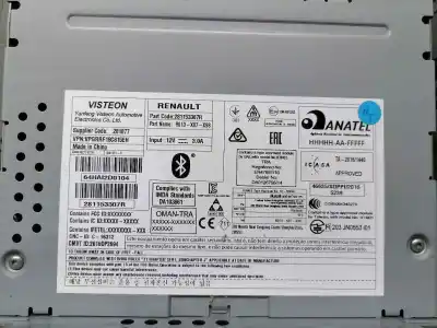 Second-hand car spare part audio system / radio cd for renault clio iv authentique oem iam references 281153307r  281153307r