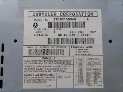 Pezzo di ricambio per auto di seconda mano impianto audio / radio cd per jeep compass limited riferimenti oem iam p05091509ag  p05091509ag