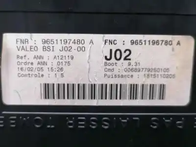 Pezzo di ricambio per auto di seconda mano scatola relè/fusibili per peugeot 307 break / sw (s1) 9hy riferimenti oem iam 9651196780 a bsi j02 00 9651197480 a