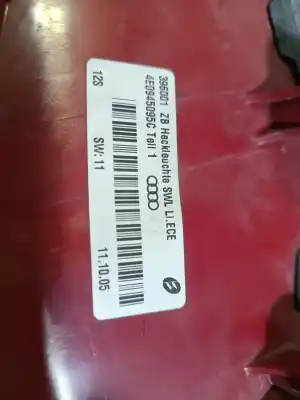 Second-hand car spare part left tailgate light for audi a8 (4e2) 4.2 tdi quattro oem iam references 4e0945095c  