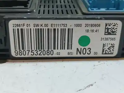 Peça sobressalente para automóvel em segunda mão caixa de fusíveis e relés por peugeot 208 allure referências oem iam 9807532080