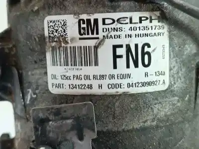 Peça sobressalente para automóvel em segunda mão compressor de ar condicionado a/a a/c por opel astra j (p10) 1.3 cdti (68) referências oem iam 401351739