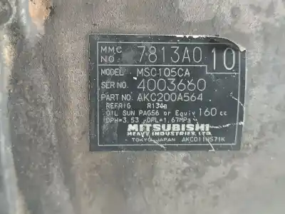 Second-hand car spare part AIR CONDITIONING COMPRESSOR for MITSUBISHI GRANDIS (NA0W)  OEM IAM references 7813A010 4003660 AKC200A564