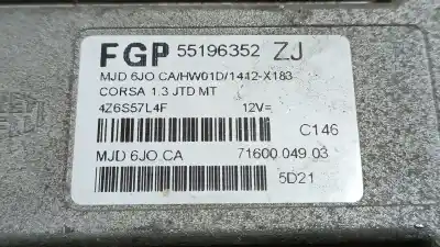Автозапчастина б/у ебу контролер двигуна для opel corsa c corsavan посилання на oem iam 55196352  