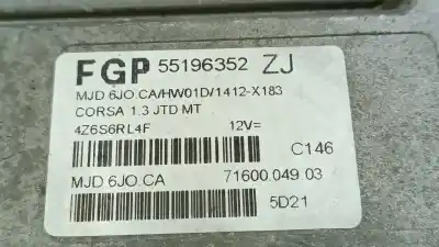 Автозапчасти б/у блок управления двигателем за opel corsa c corsavan ссылки oem iam 55196352zj