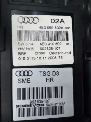 Автозапчасти б/у мотор заднего правого стекла за audi a8 (4e2) 4.0 tdi quattro ссылки oem iam 4e0959802a