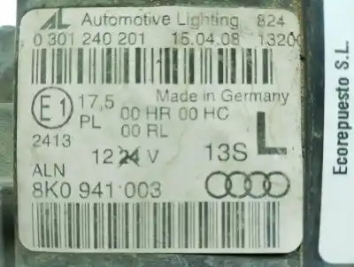 Автозапчастина б/у ліва фара для audi a4 b8 (8k2) 2.0 tdi посилання на oem iam 0301240201  8k0941003