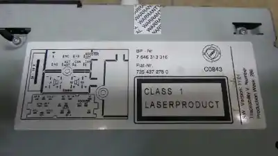 Автозапчастина б/у аудіо система / радіо cd для lancia musa (184) 1.9 jtd cat посилання на oem iam   7354372780