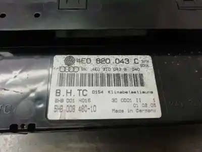 Second-hand car spare part climate control for audi a8 (4e2) 3.0 tdi quattro oem iam references 4e0820043  5h800848010