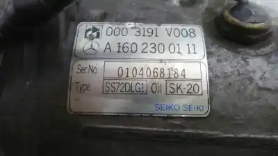 Second-hand car spare part air conditioning compressor for smart coupe 0.6 turbo cat oem iam references 0003191v008  a1602300111