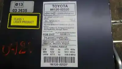 Pezzo di ricambio per auto di seconda mano impianto audio / radio cd per toyota auris luna riferimenti oem iam   
