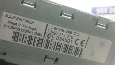 Second-hand car spare part audio system / radio cd for lancia musa (184) 1.3 jtd 16v oem iam references 7646313316  