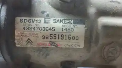 Peça sobressalente para automóvel em segunda mão compressor de ar condicionado a/a a/c por citroen c2 furio referências oem iam 9655191680  sd6v121450