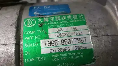 Second-hand car spare part air conditioning compressor for ssangyong korando 2.9 turbodiesel oem iam references 966b6077967  