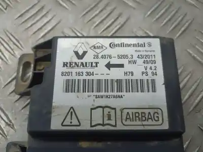 Peça sobressalente para automóvel em segunda mão centralina de airbag por dacia duster ambiance 4x2 referências oem iam 8201163304  