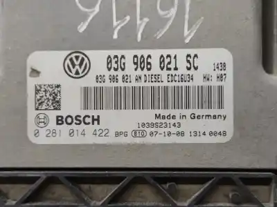 Pièce détachée automobile d'occasion calculateur moteur ecu pour seat leon (1p1) reference références oem iam 03g906021sc  