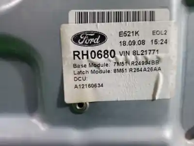 Автозапчастина б/у регулятор скла заднього правого для ford c-max (cb3) 1.8 tdci turbodiesel cat посилання на oem iam 8m51r264a26aa  