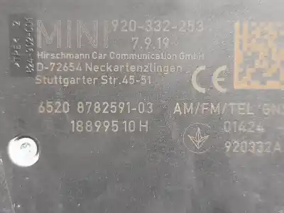 Pezzo di ricambio per auto di seconda mano base dell antenna per mini mini (f56) 1.5 12v turbodiesel riferimenti oem iam 65208782591  