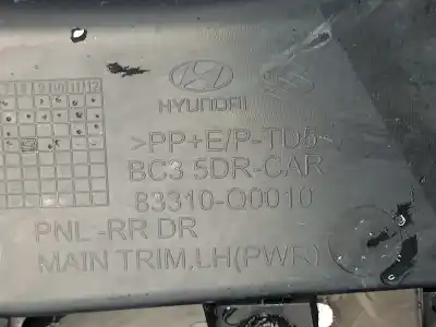 Автозапчастина б/у обкітка задніх лівіх дверей для hyundai i20 (bc3) essence mild-hybrid посилання на oem iam 83310q0010  