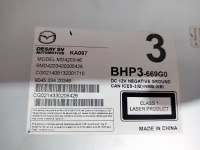 Second-hand car spare part audio system / radio cd for mazda 3 lim. () center-line oem iam references bhp3669g0  