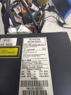 Автозапчастина б/у аудіо система / радіо cd для toyota auris (_e15_) 1.33 dual-vvti (nre150_) посилання на oem iam 8612002521  