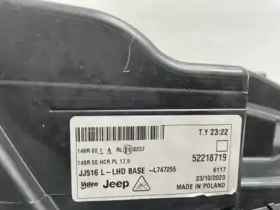 Peça sobressalente para automóvel em segunda mão farol / farolim esquerdo por jeep avenger altitude referências oem iam 52218719  