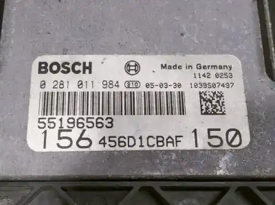 Second-hand car spare part ecu engine control for alfa romeo 156 sportwagon (116) 1.9 jtd 16v progression oem iam references 0281011984 1039s07497 / 456d1cbaf 55196563 / 156456d1cbaf