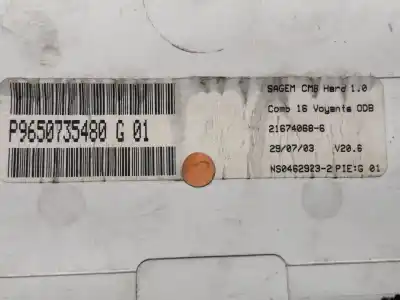 Peça sobressalente para automóvel em segunda mão quadrante por citroen c3 1.1 collection referências oem iam p9650735480 216672523 6104lw