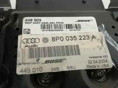 Second-hand car spare part audio system / radio cd for audi a3 (8p) 2.0 tdi oem iam references 8p0035223a  