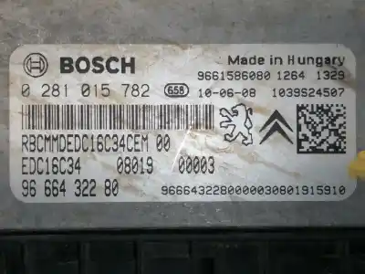 Tweedehands auto-onderdeel ecu motorcontroller voor citroen nemo x oem iam-referenties  9666432280 edc16c34 rbcmmdrdc16c34cem 1039s24507 9661586080 