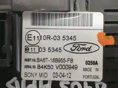 Second-hand car spare part multifunction display for ford fiesta (cb1) trend oem iam references 18b955 ba6t18b955fb b4k50v000949 