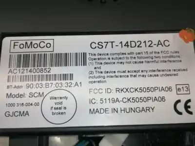 Second-hand car spare part electronic module for ford fiesta (cb1) trend oem iam references cs7t14d212ac ac121400852 