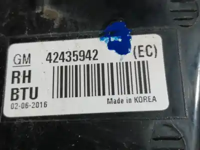 Second-hand car spare part right tailgate light for opel mokka selective oem iam references 42435942  