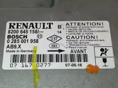Peça sobressalente para automóvel em segunda mão centralina de airbag por renault clio iii authentique referências oem iam 8200645158  