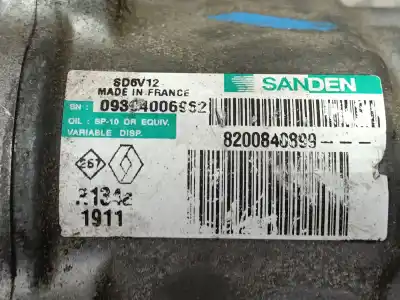 Peça sobressalente para automóvel em segunda mão compressor de ar condicionado a/a a/c por dacia sandero ambiance referências oem iam 8200840899  sd6v12gl1911