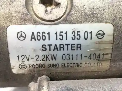 Second-hand car spare part starter motor for ssangyong musso 2.9 turbodiesel cat oem iam references a6611513501  