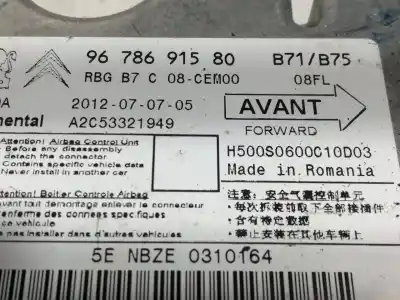 Second-hand car spare part airbag control unit for citroen c4 lim. collection oem iam references 9678691580  a2c53321949