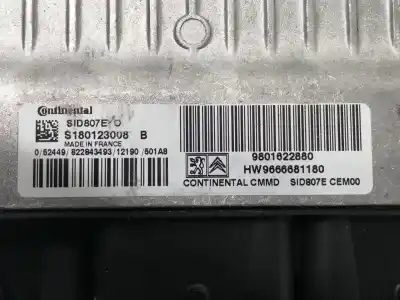 Second-hand car spare part ecu engine control for citroen c4 lim. collection oem iam references 9801622880 9666681180 / sid807evo s180123008b / hw9666681180