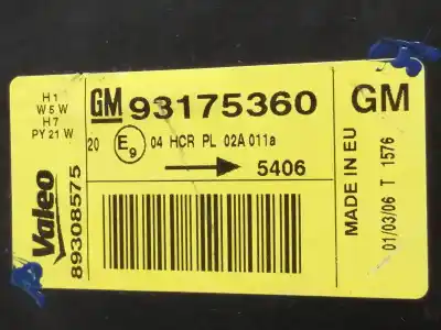 Second-hand car spare part left headlight for opel meriva blue line oem iam references 93175360  