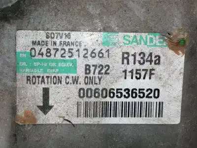 Peça sobressalente para automóvel em segunda mão compressor de ar condicionado a/a a/c por alfa romeo 147 (190) 1.6 16v cat referências oem iam 00606536520 sd7v161157f 04872512661 1157f 