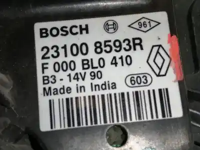 Автозапчастина б/у генератор для renault captur i (j5_, h5_) 0.9 tce 90 посилання на oem iam 231008593r  