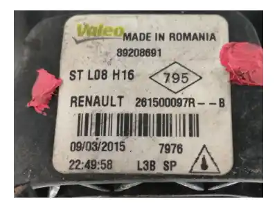 Автозапчастина б/у правий протитуман для renault captur i (j5_, h5_) 0.9 tce 90 посилання на oem iam 261500097rb  