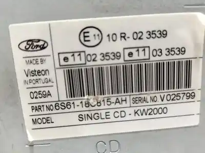 Автозапчастина б/у аудіо система / радіо cd для ford c-max (cb3) ghia посилання на oem iam 6s6118c815ah  