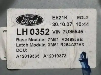 Автозапчасти б/у регулятор стекла заднего левого за ford c-max (cb3) ghia ссылки oem iam 7m51r24995bb 3m51r264a27ex 