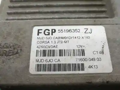 Second-hand car spare part ecu engine control for opel corsa c blue line oem iam references 55196352zj 7160004903 4z6scvdae