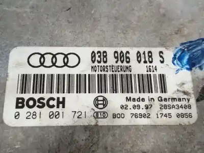 Second-hand car spare part ecu engine control for audi a4 berlina (b5) 1.9 tdi oem iam references 038906018s 0281001721 