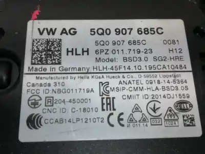 Peça sobressalente para automóvel em segunda mão módulo eletrônico por cupra ateca 2.0tsi 4drive referências oem iam 5q0907685c  