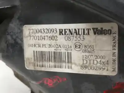 Автозапчасти б/у правая фара за renault scenic (ja..) 1.9 dci authentique ссылки oem iam 7700432093 7701047602 89002991 