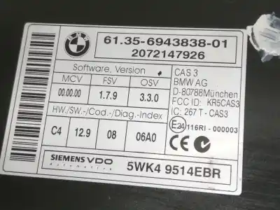 Second-hand car spare part electronic module for bmw x5 (e70) 3.0d oem iam references 61356943838 2072147926 